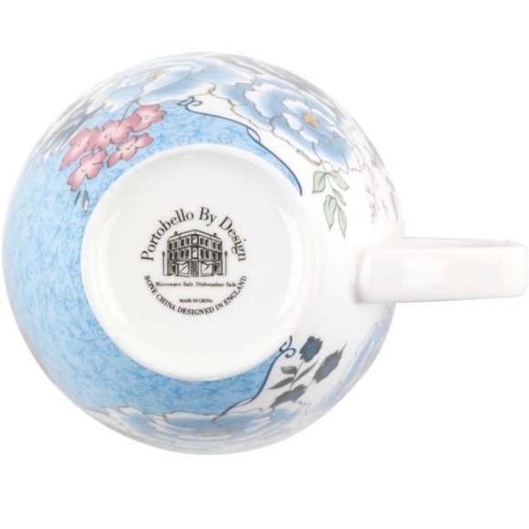 Portobello Wilmslow Fleur Blue Bone China Mugs Tea Cups nwt - Picture 5 of 6